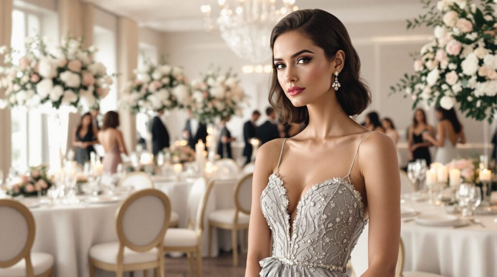 robe cocktail grise pour mariage