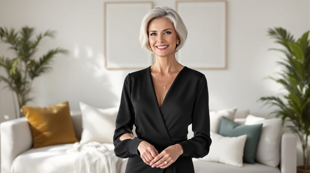 comment porter robe noire à 50 ans