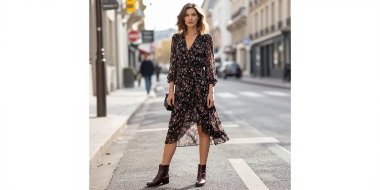 robe avec bottines plates