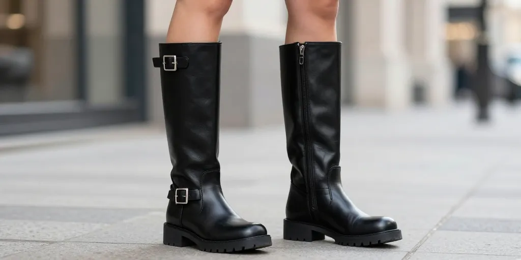 botte motarde femme cuir
