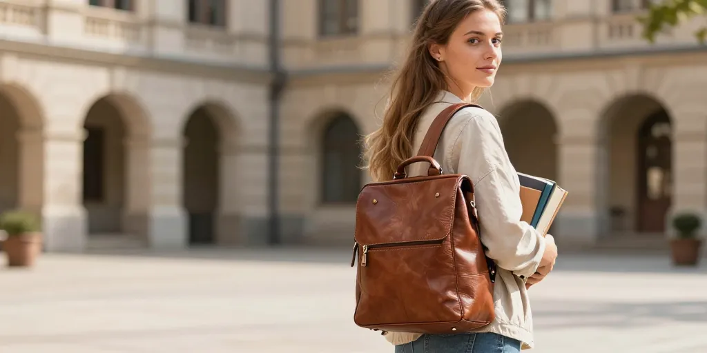 sac bandoulière étudiante