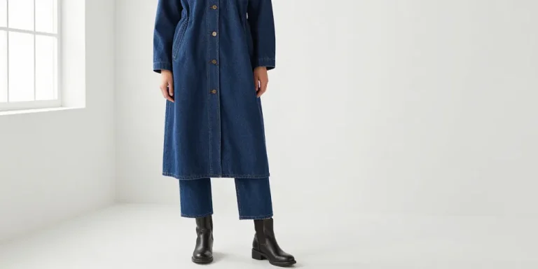 veste en jean longue femme
