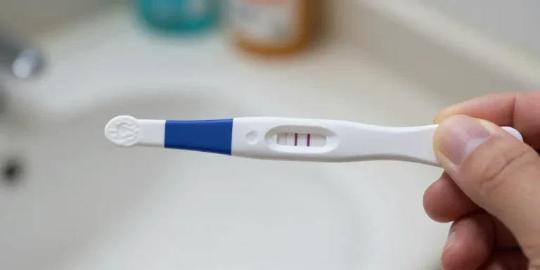 image test de grossesse faiblement positif