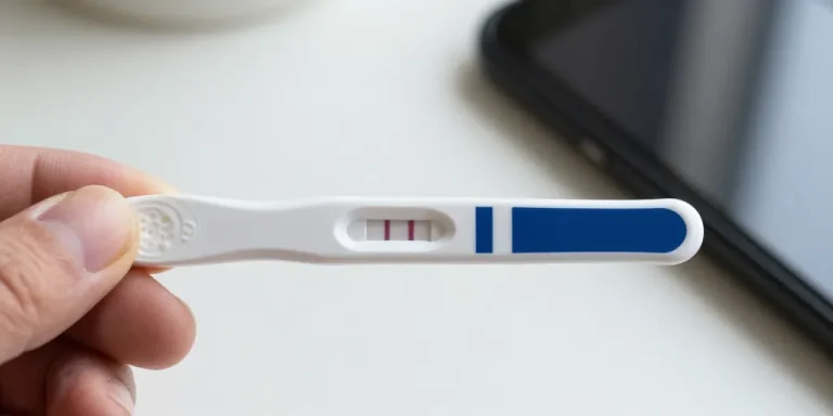 image test de grossesse faiblement positif
